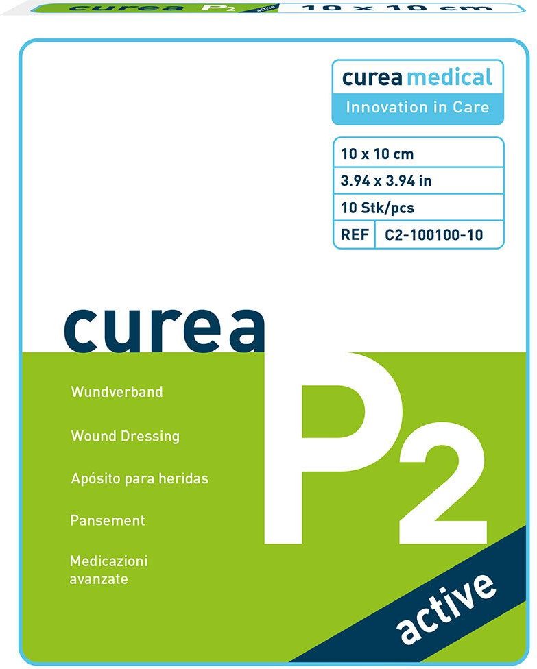 Curea P2 active superabs.Wundaufl.10x10 cm 10 St Kompressen