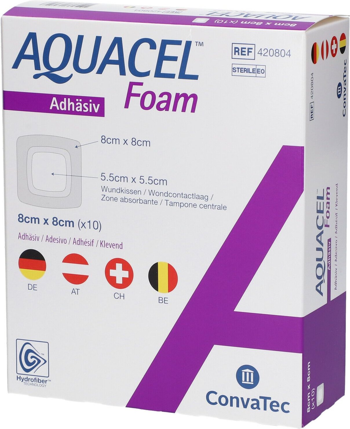 Aquacel Foam adhäsiv 8x8 cm Verband