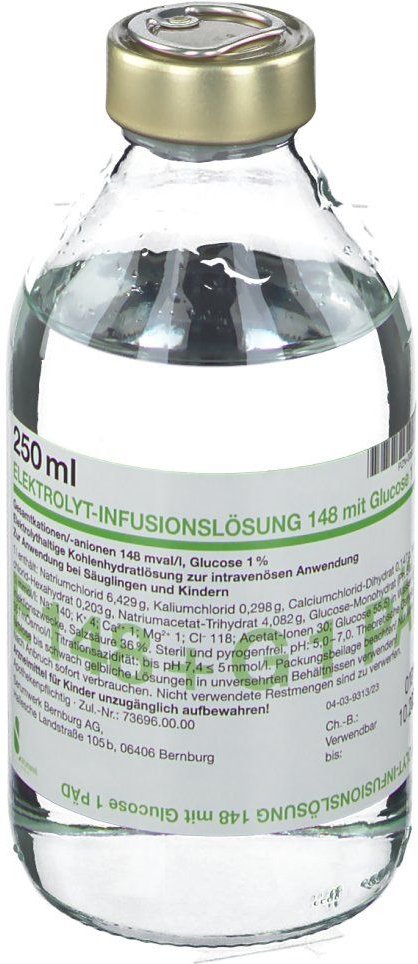 Elektrolyt Infusionslösung 148 mit Glucose 1 päd.