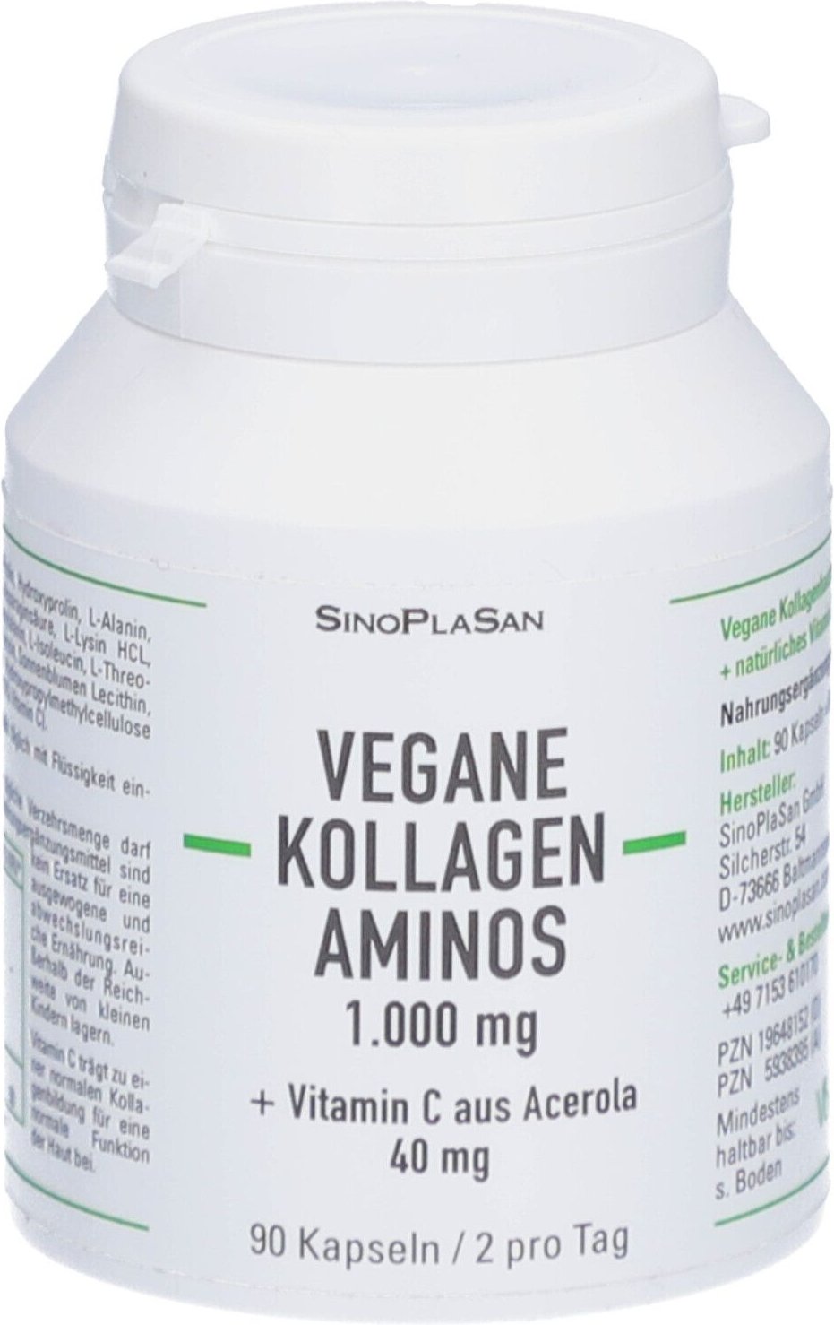 Vegane Kollagen Aminos 1 g m.Vit C aus Acerola HKP 90 St Hartkapseln