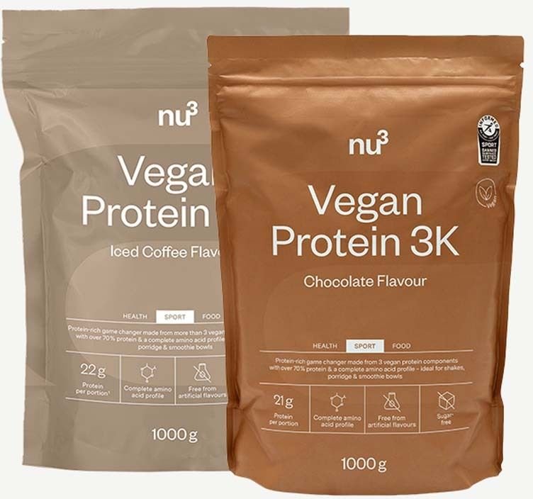 nu3 Vegan Protein 3K Chocolate + Iced Coffee 2x1000 g Pulver