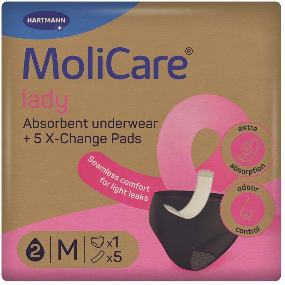 Molicare lady Absorbent underwear+5 Pads Gr.M 1 St Inkontinenzslip