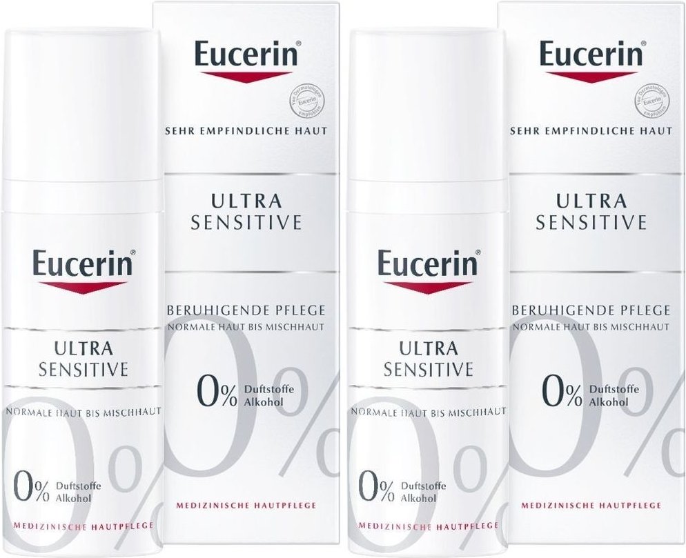 Eucerin UltraSensitive Beruhigende Pflege für Normale Haut bis Mischhaut x2 2x50 ml Creme