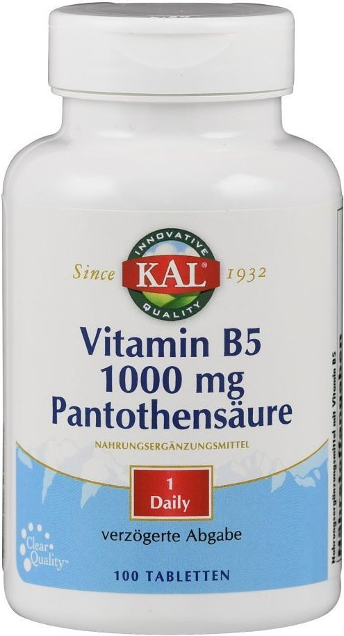 Vitamin B5 1000 mg Pantothensäure KAL Tabletten 100 St