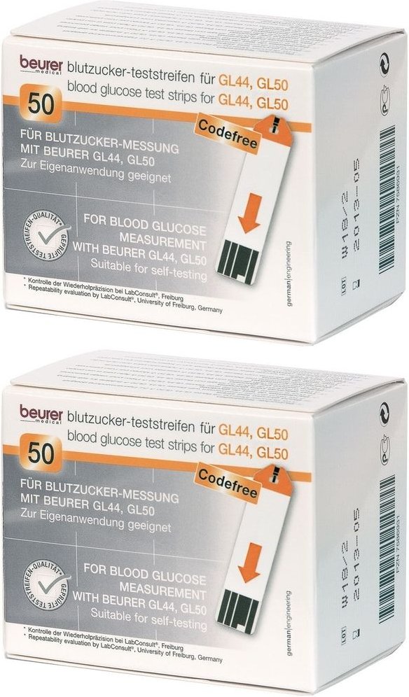 Beurer Gl44/Gl50 Blutzucker-Teststreifen 2x 2x100 St Teststreifen