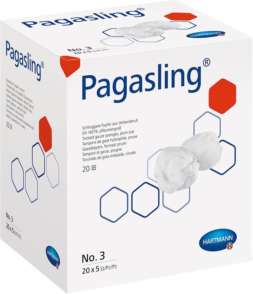 Pagasling Mulltupfer Gr.3 pflaumengroß steril 20x4 St Tupfer