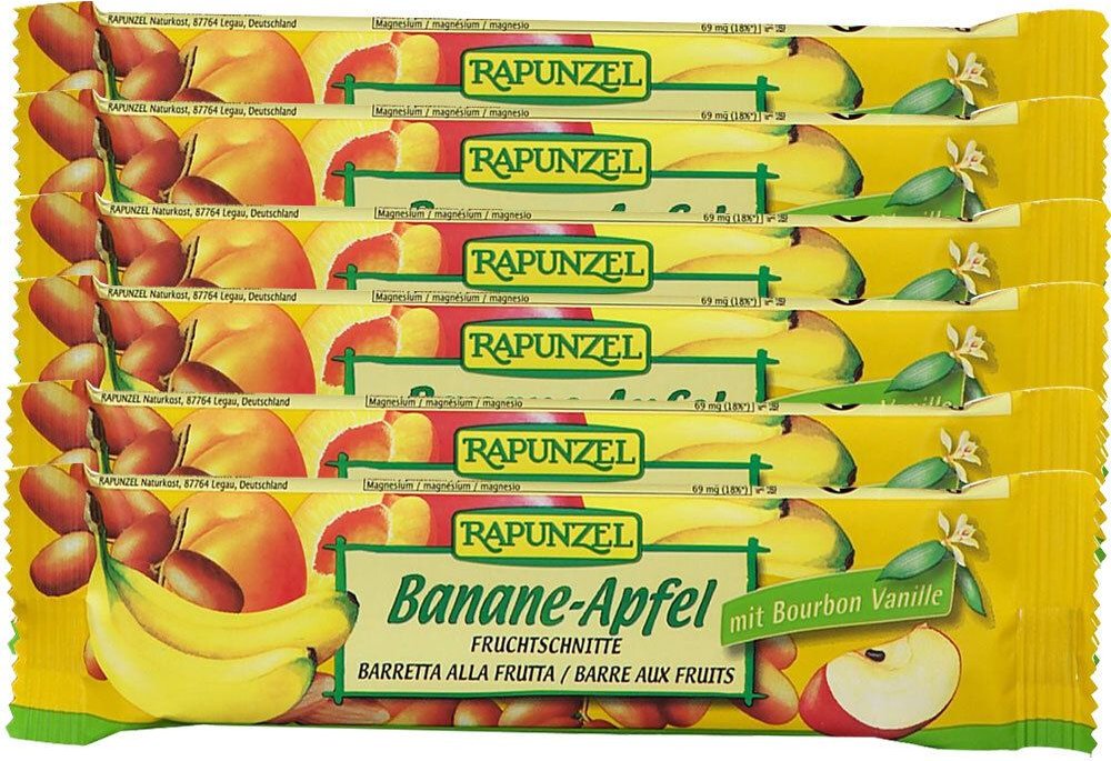 Rapunzel Bio Fruchtschnitte, Banane-Apfel 6x40 g Riegel