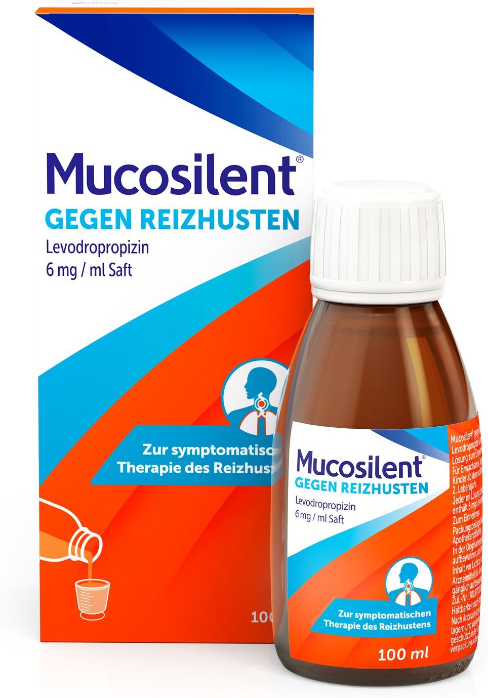 Mucosilent gg.Reizhust.Levodropropizin 6mg/ml Saft 100 ml Lösung zum Einnehmen