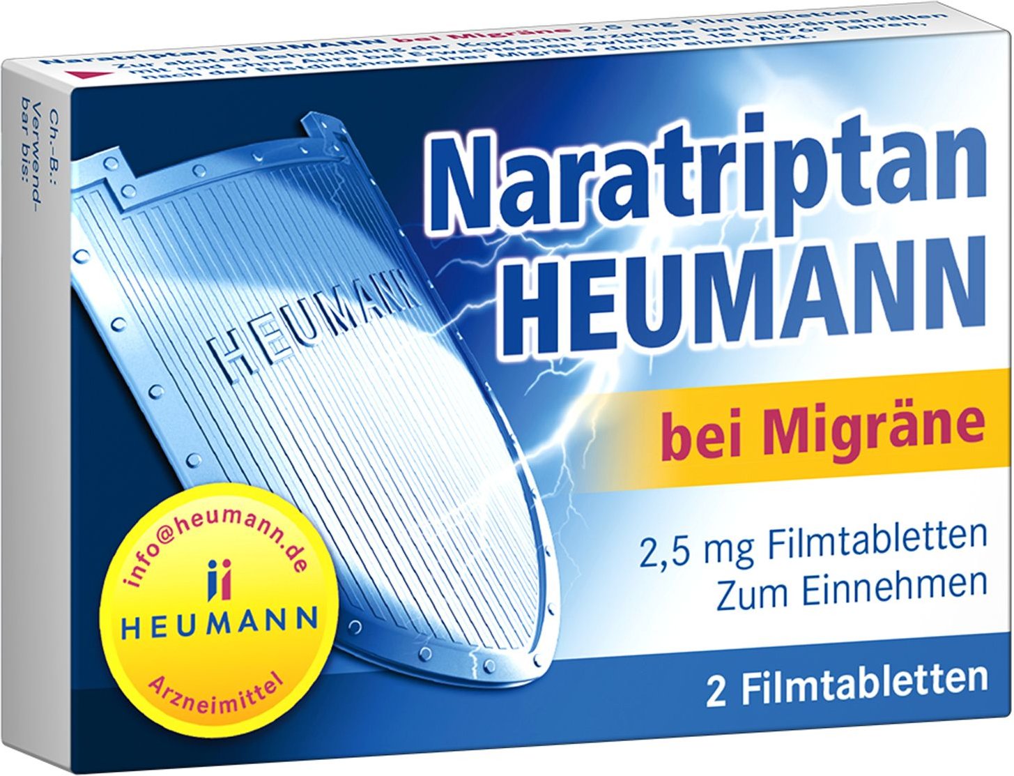 Naratriptan HEUMANN bei Migräne 2,5 mg Filmtabletten
