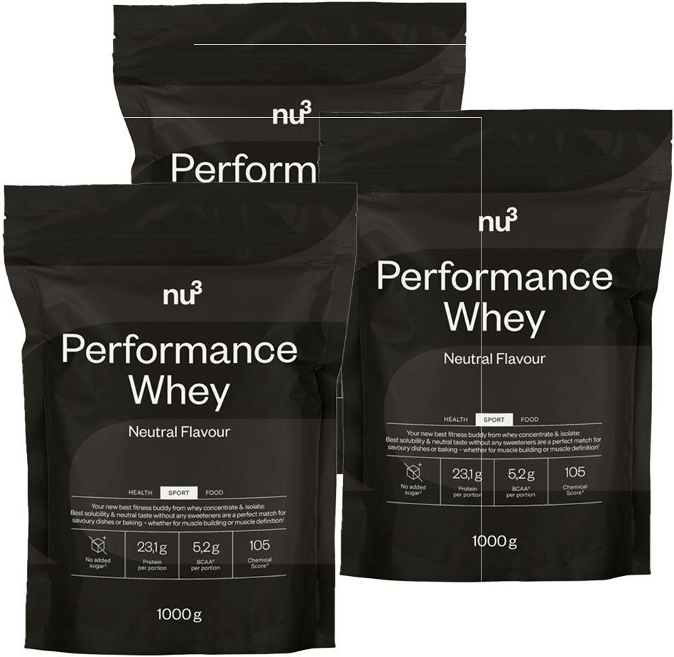 nu3 Performance Whey, Neutral, Pulver 3er-Set 3x1000 g