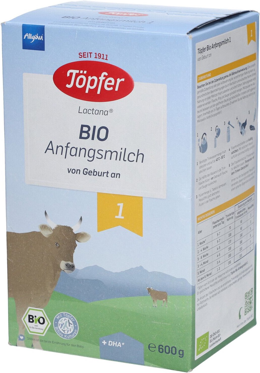 Töpfer Lactana Bio 1 Pulver 600 g