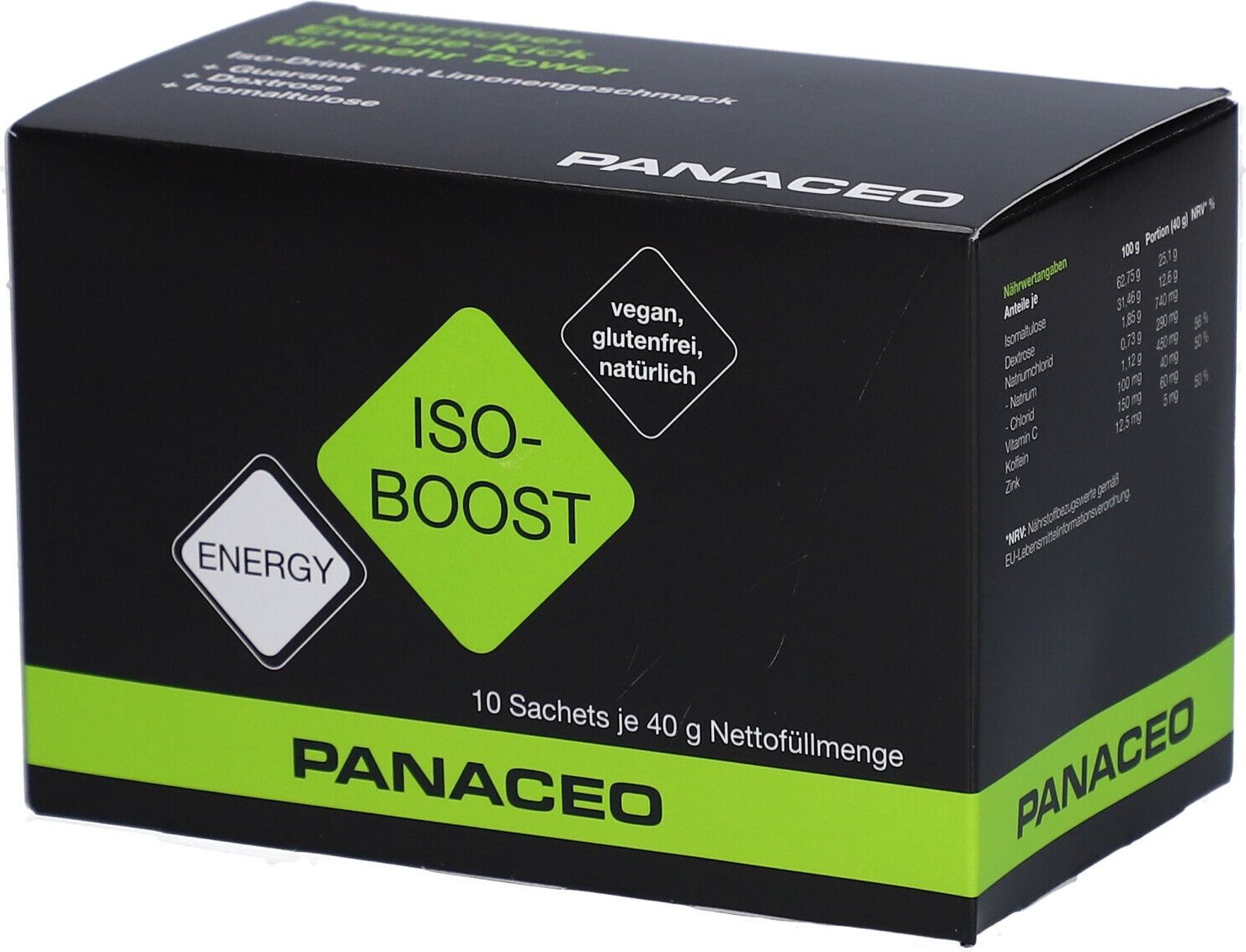 Panaceo PLV Iso-Boost 10X40G 10 St Pulver zur Herstellung einer Lösung zum Einnehmen