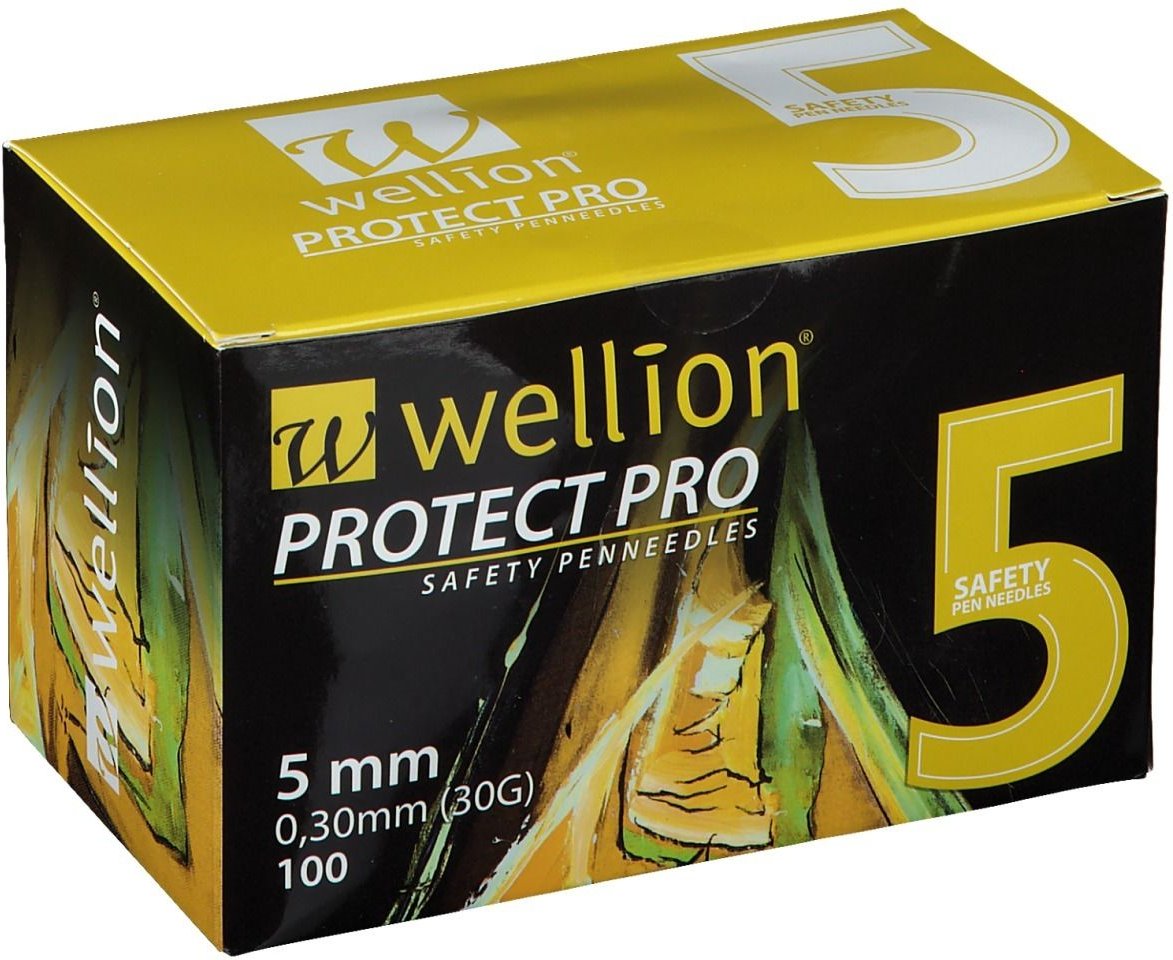 Wellion Protect PRO Safety Pen Needles 30 G 5 mm 100 St Kanüle