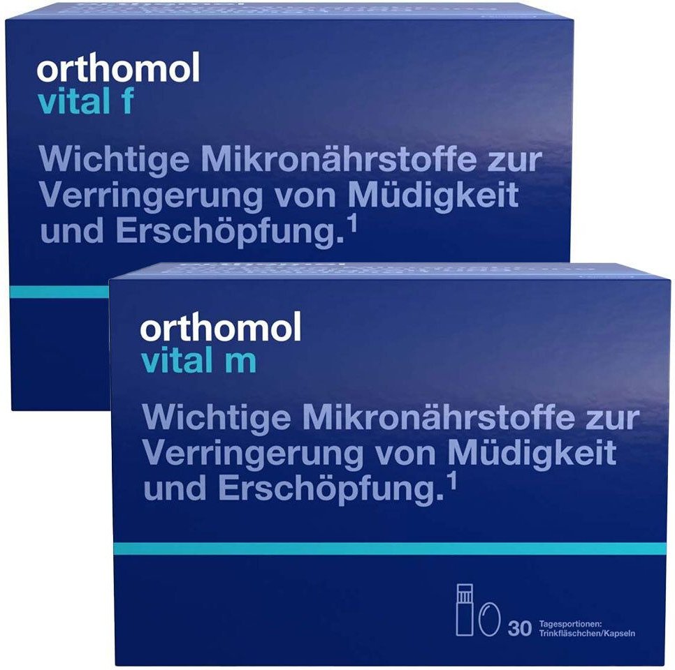 Orthomol Vital F Trinkfläschchen/Kaps.Kombipack.ORTHOMOL M Trinkfläschchen/Kaps.Komb 1 St Set