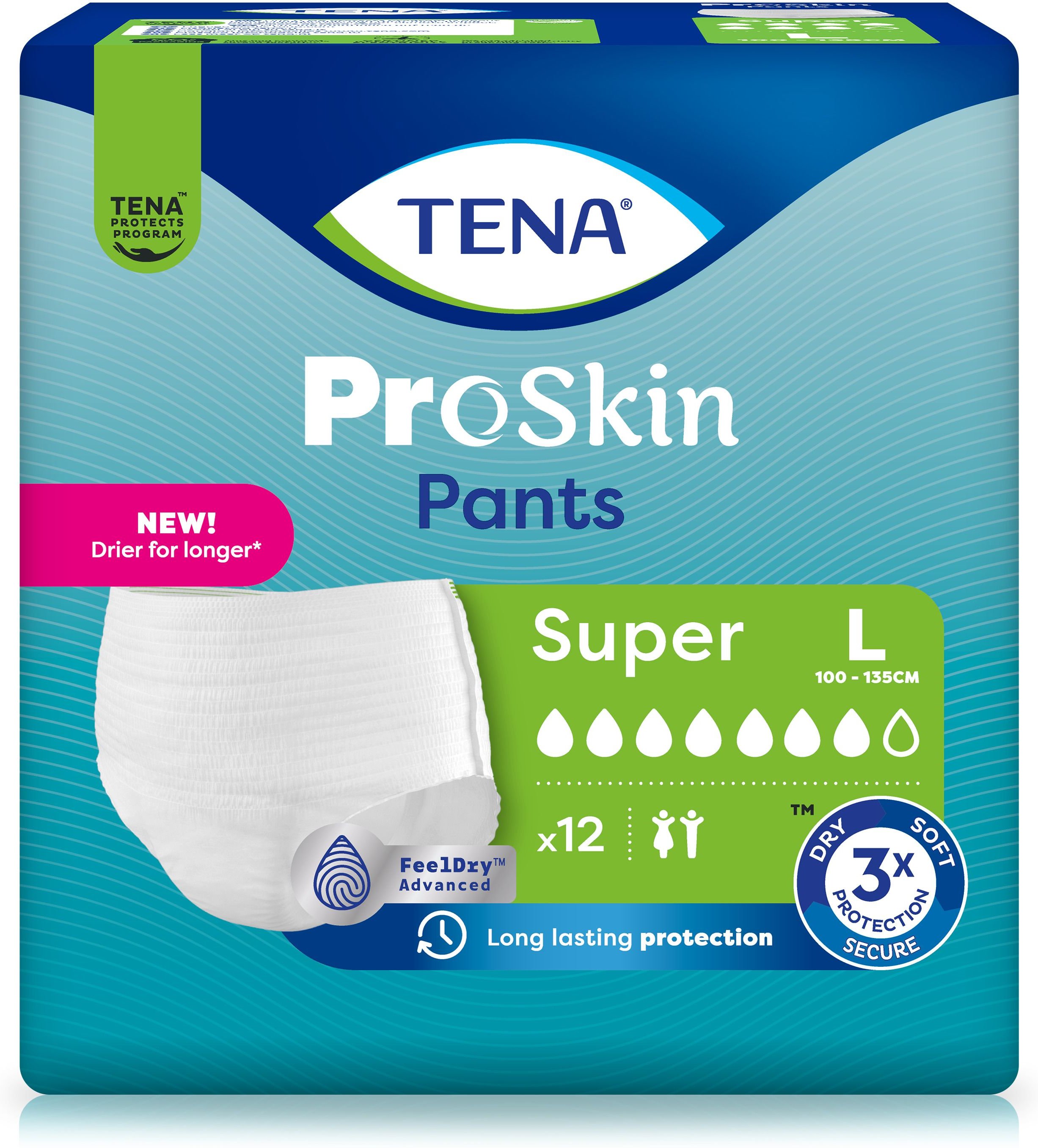 Tena Pants Super L bei Inkontinenz 12 St Einweghosen