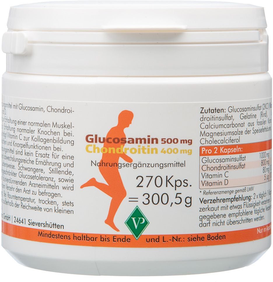 Glucosamin 500 mg+Chondroitin 400 mg Kapseln 270 St