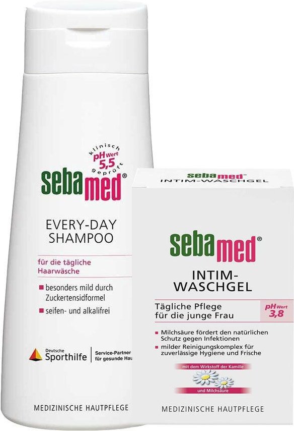 Thumbnail - Sebamed Intim Waschgel pH 3,8 für die junge Frau + Every-Day Shampoo 200+200 ml Kombipackung
