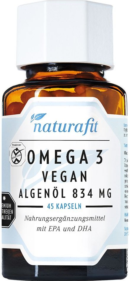 Naturafit Omega-3 vegan Algenöl 834 mg Kapseln 45 St