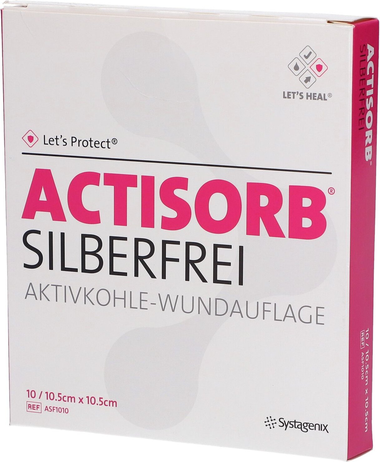 Actisorb Silberfrei 10,5x10,5 cm Aktivkohle 10 St Kompressen