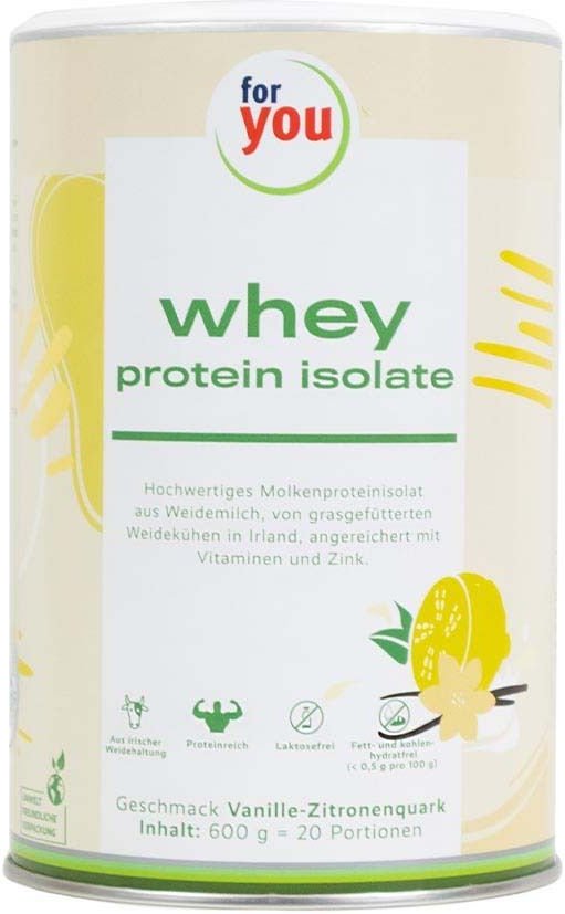 FOR YOU whey protein isolate Vanille-Zitronenquark 600 g Pulver