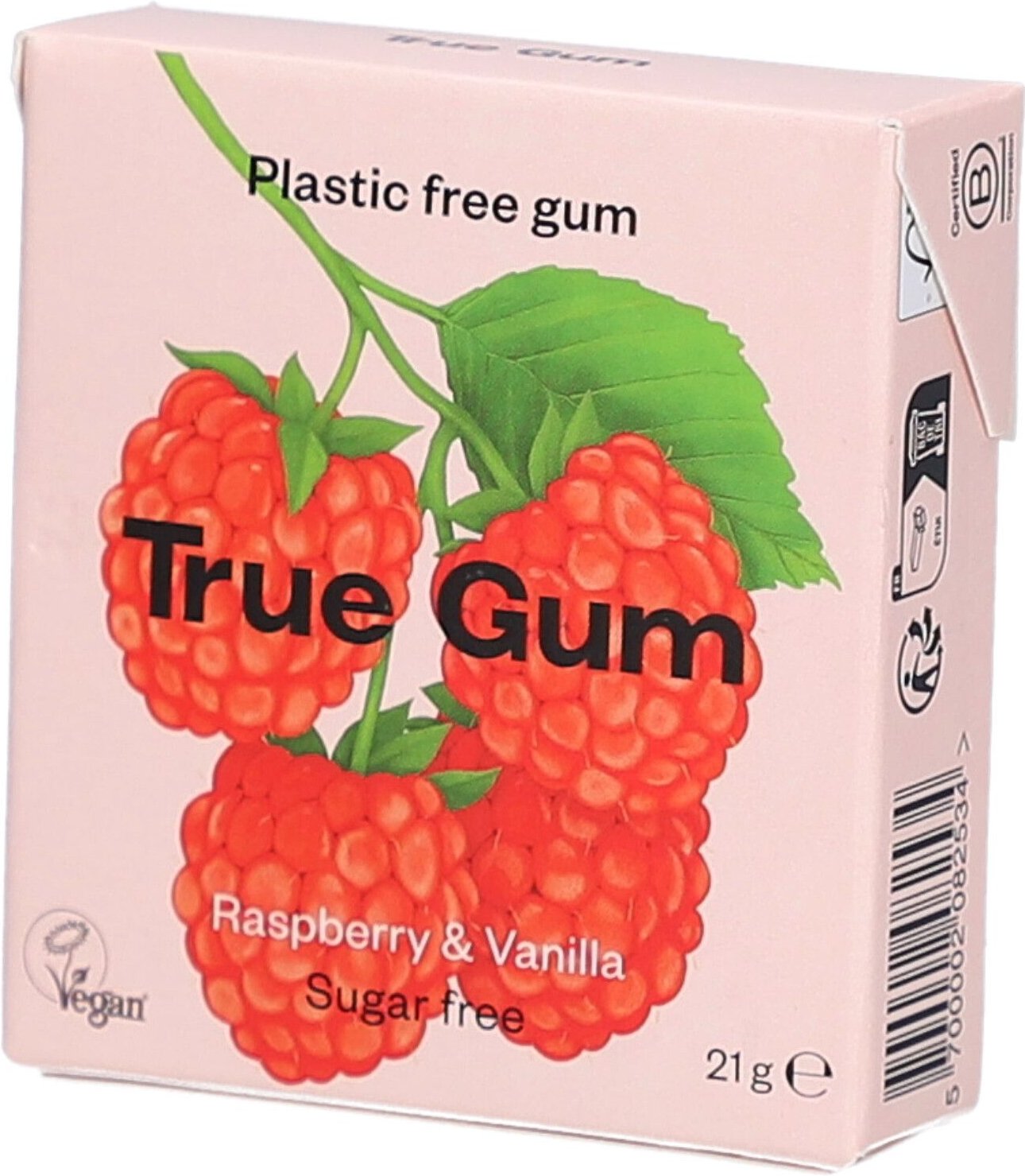 True Gum - Himbeere & Vanille, 21g 21 g Kaugummis