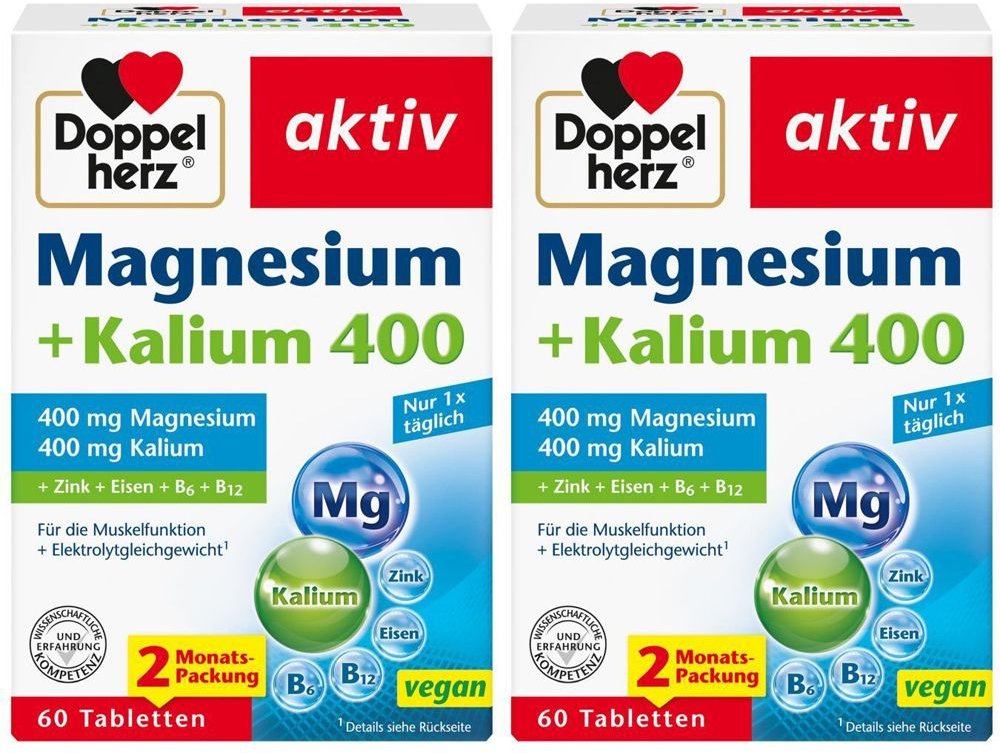 Doppelherz aktiv Magnesium +Kalium 400 Doppelpack 2x60 St Tabletten