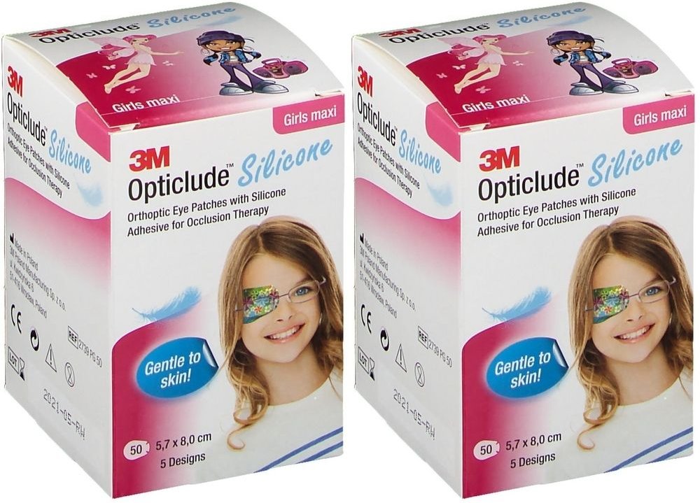 Opticlude Silicone girls maxi 5,7x8 cm 2739Pg 2x 2x50 St Pflaster