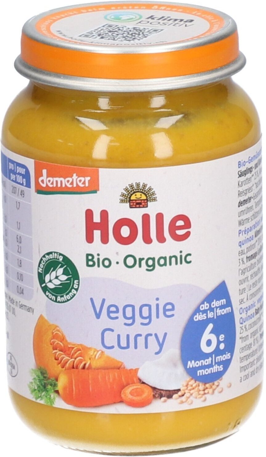 Holle Veggie Curry Bio, ab 6 Monaten x4 4x190 g