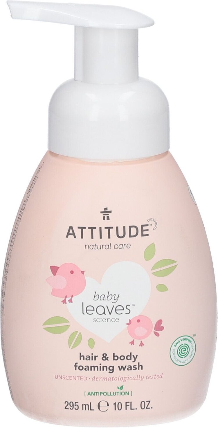 Attitude Baby Leaves 2-in-1 Haar & Lichaam Schuimende Wasgel Zonder Parfum 295 ml Waschgel