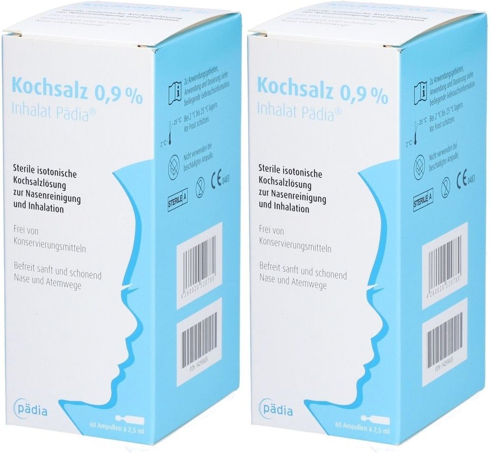 Kochsalz 0,9% Inhalat Pädia Ampullen 2x 2x60x2,5 ml