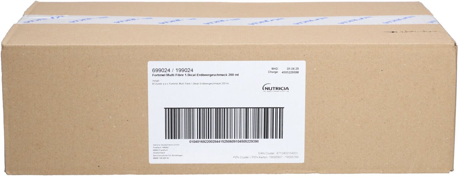 Fortimel Multifibre 1.5 kcal Erdbeergeschmack 32x200 ml Flüssigkeit