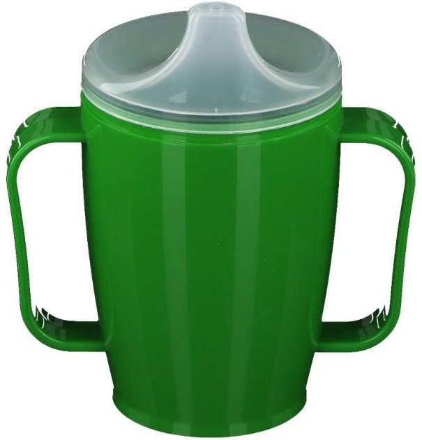 Einnehmebecher m.2 Griffen+2 Deckel 4+12mm grün 1 St Becher