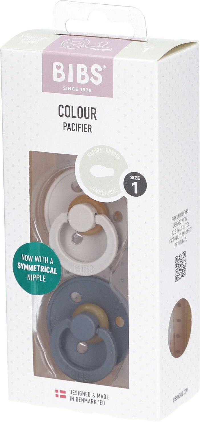 Bibs Fopspeen Symmetric Sand - Iron 0-6 Maanden 2st 2 St Schnuller