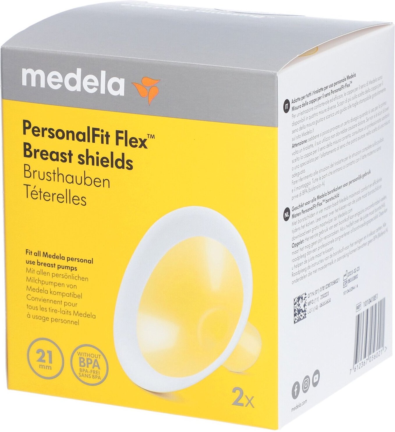 Thumbnail - Medela PersonalFit Flex Brusthaube 21 mm 2 St. 1 P Brusthütchen, -hauben, -schalen