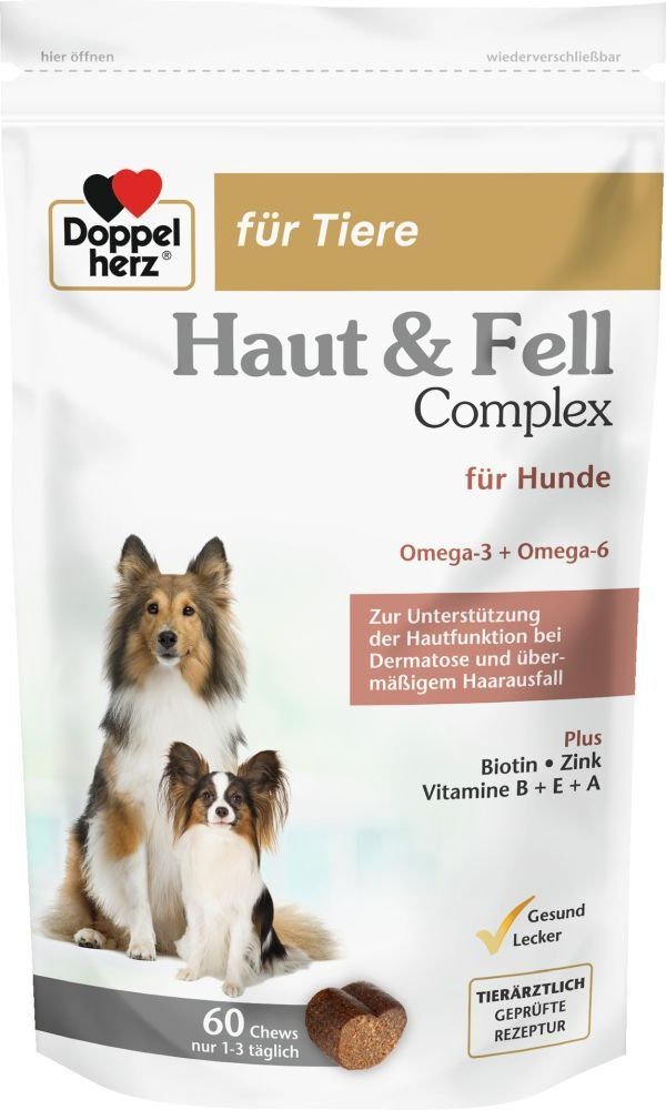 Doppelherz für Tiere Haut&Fell Compl.Chews f.Hunde 60 St Kautabletten