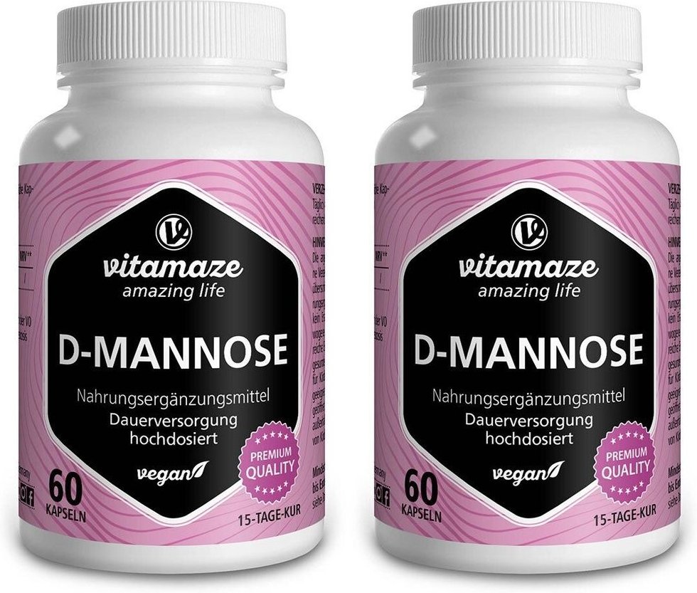 D-Mannose Hochdosiert vegan Kapseln 2x 2x60 St
