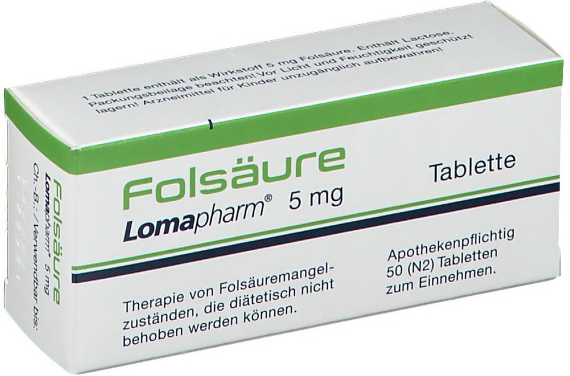 Folsäure Lomapharm 5 mg Tabletten