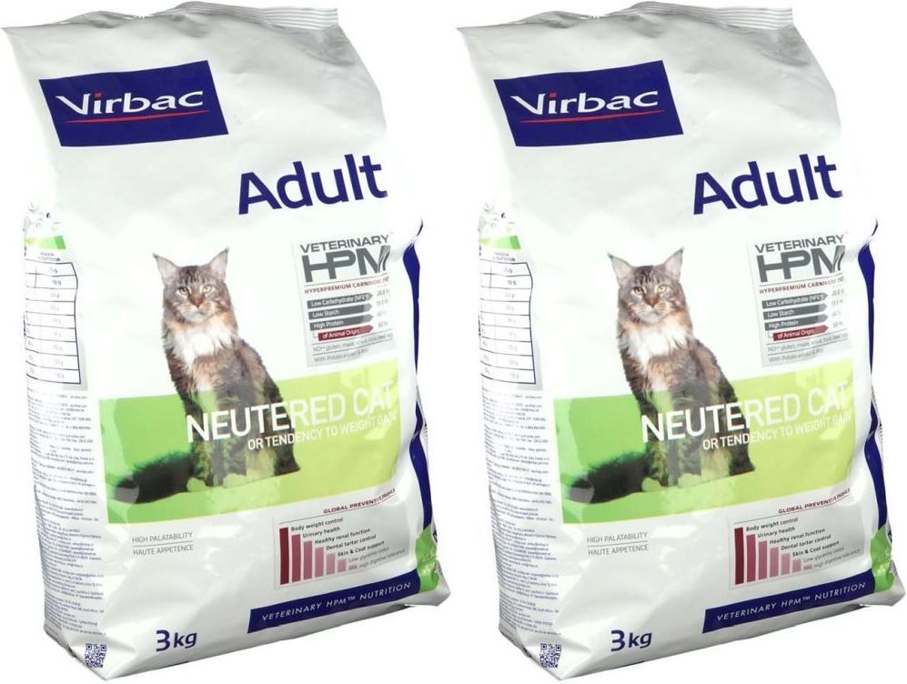 Virbac Veterinary HPM Neutered Adult Croquette chat stérilisé adulte x2 2x3000 g