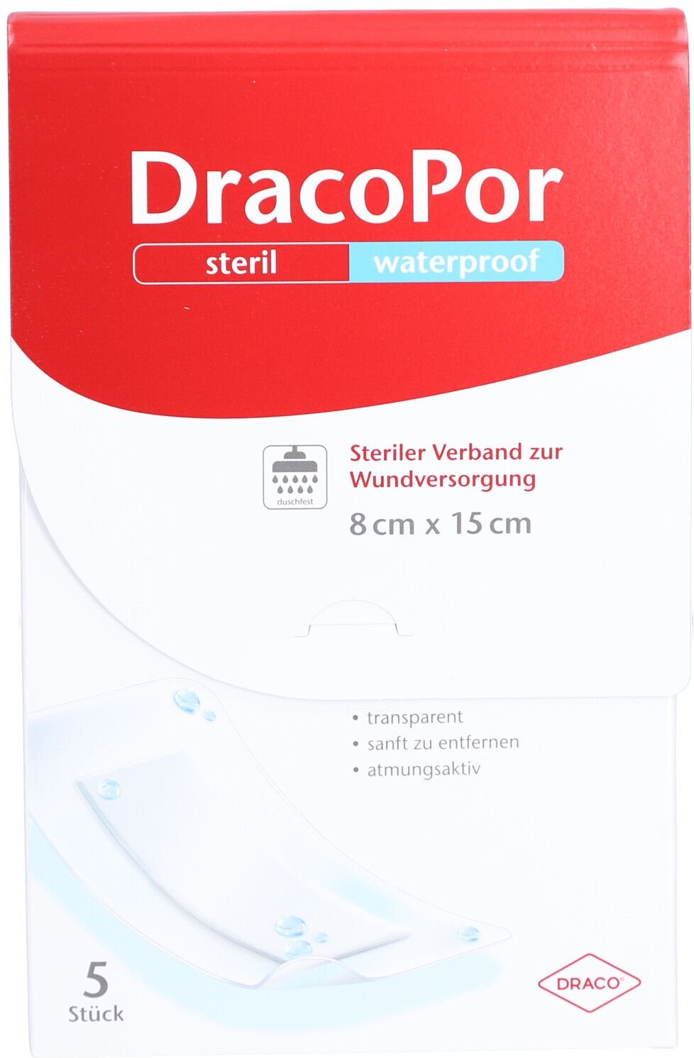 DracoPor waterproof Wundverband 8x15 cm steril