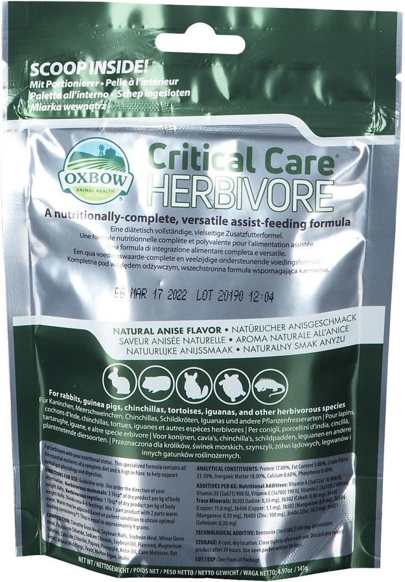 Critical Care Herbivore FÜR Heimtiere 141 g Pulver