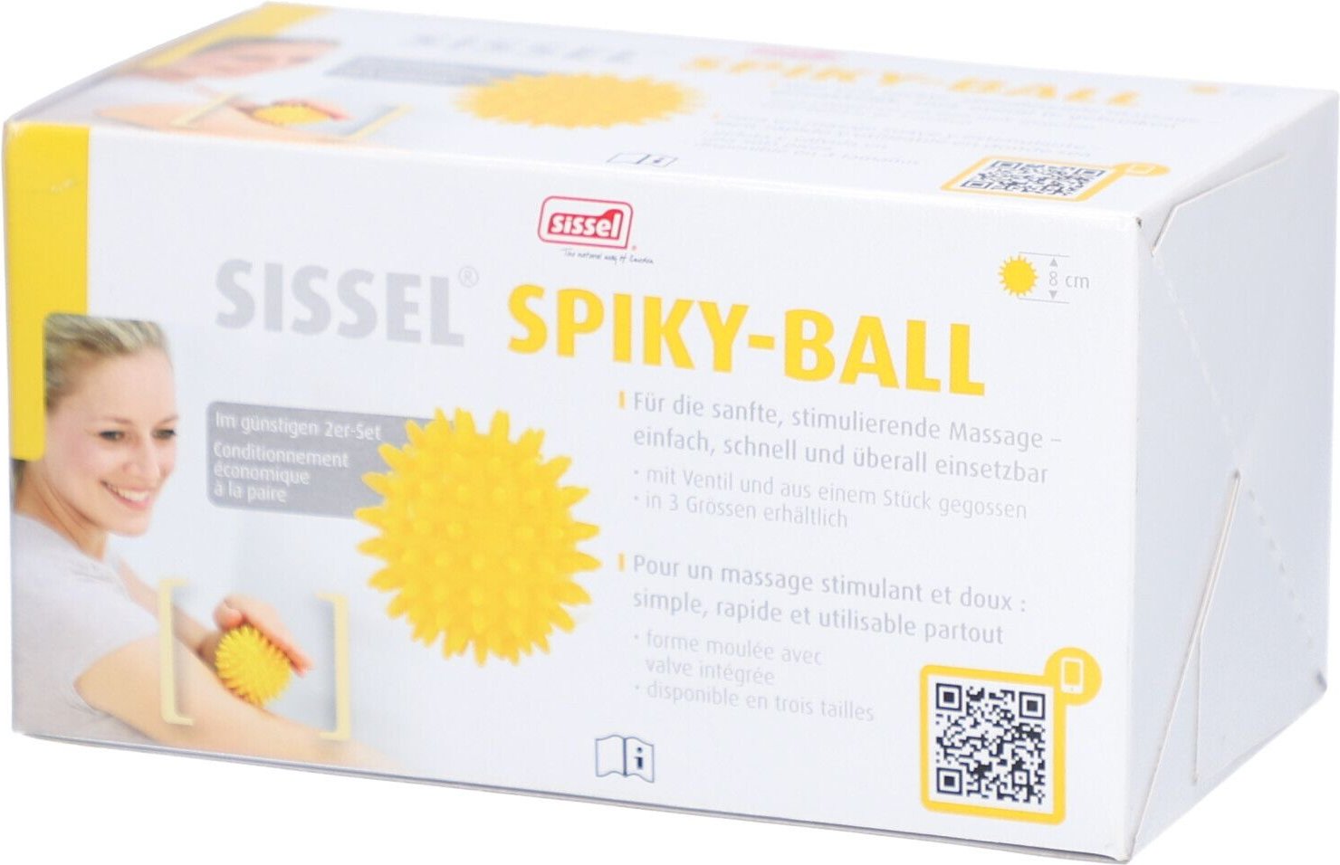 Sissel Spiky-Ball 8cm gelb 2 Stk St