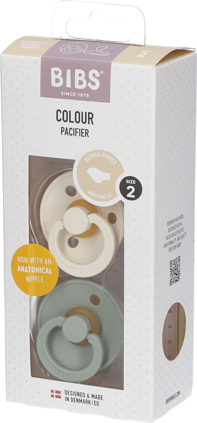 Thumbnail - Bibs Fopspeen Anatomic Ivory - Sage 6-18 Maanden 2 St Sauger