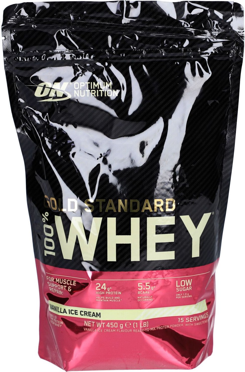 Optimum Nutrition 100% Whey Gold Standard 1LB Vanilla Ice Cream 450 g Pulver