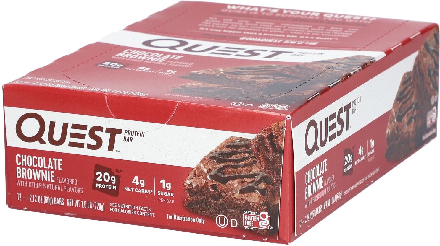 Quest Nutrition Bar, Schoko-Brownie 12x60 g Riegel
