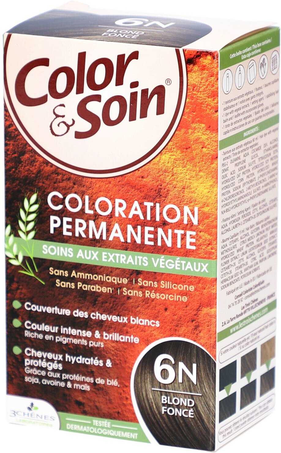 Color & Soin Coloration - permanente aux extraits végétaux. blond foncé n° 6N 135 ml Creme