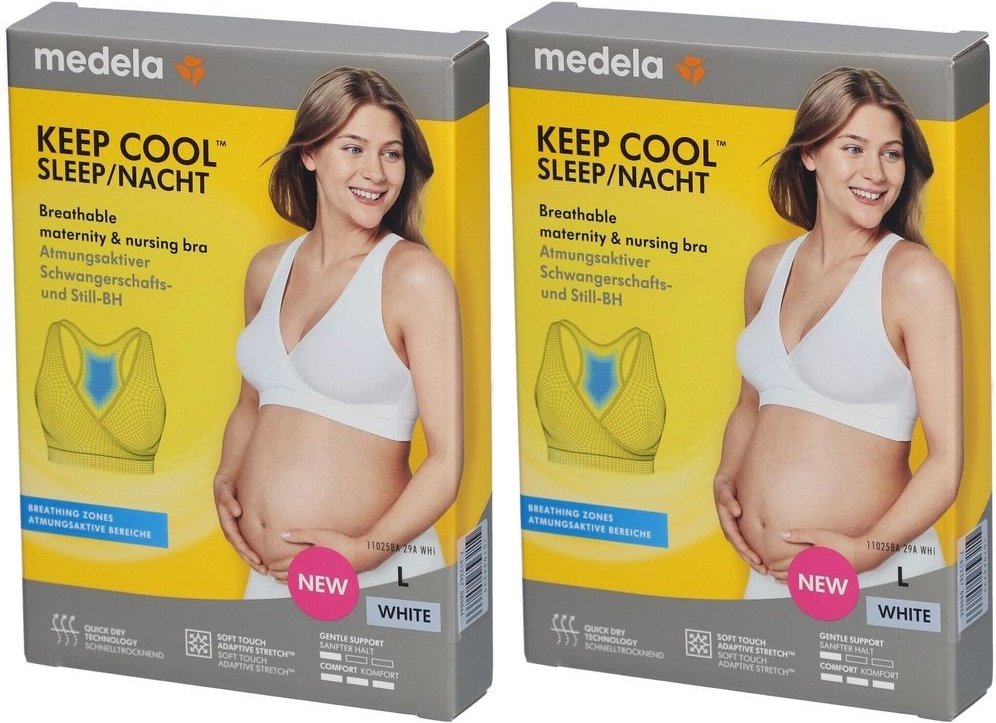 Medela Keep Cool Schlaf BH L weiß 2x 2x1 St