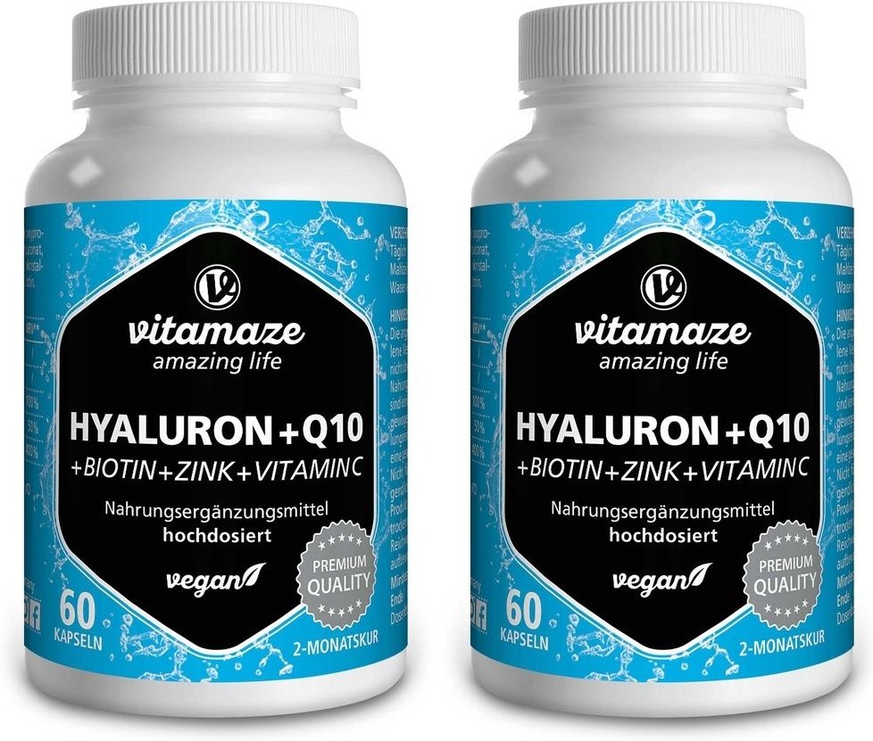 Hyaluronsäure 200 mg hochdos.+Coenzym Q10 vegan 2x 2x60 St Kapseln