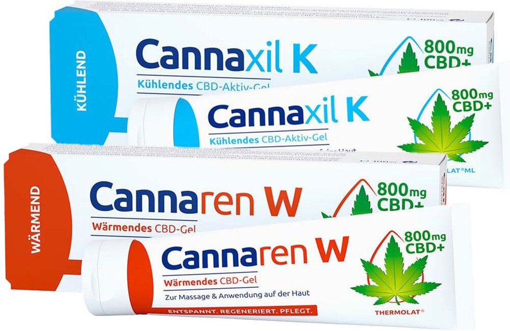 Cannaren W wärmendes CBD Gel & Cannaxil K kühlendes Aktiv 2x100 ml