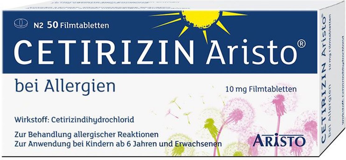 Cetirizin Aristo bei Allergien 10 mg Filmtabletten 50 St