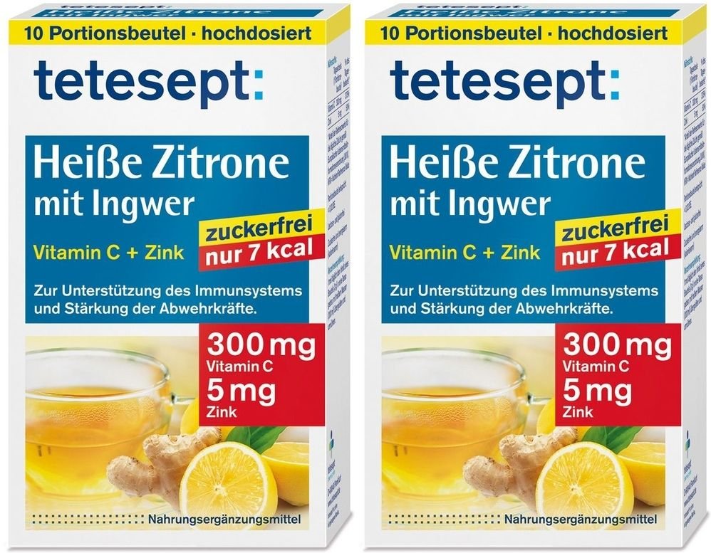 Tetesept heiße Zitrone mit Ingwer zuckerfr.Pulver 2x 2x10x3 g Pulver